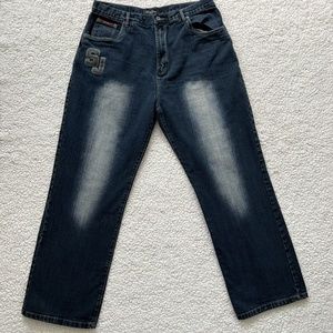 Sean Jean Dark Wash Faded Leg Denim Jeans Size 38… - image 1